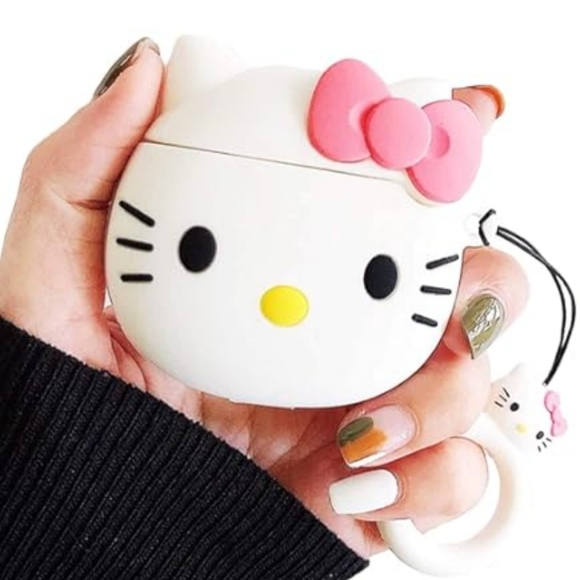 Hello Kitty White and Pink Earbud Air Case - Picture 1 of 3